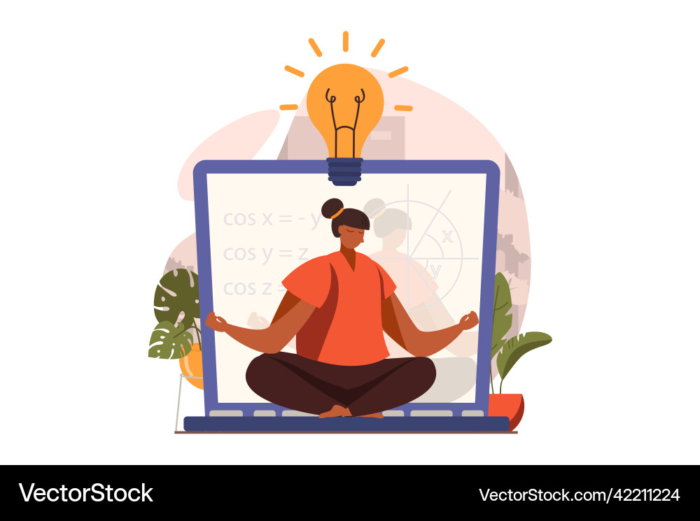 Distant learning web concept in flat design vector image