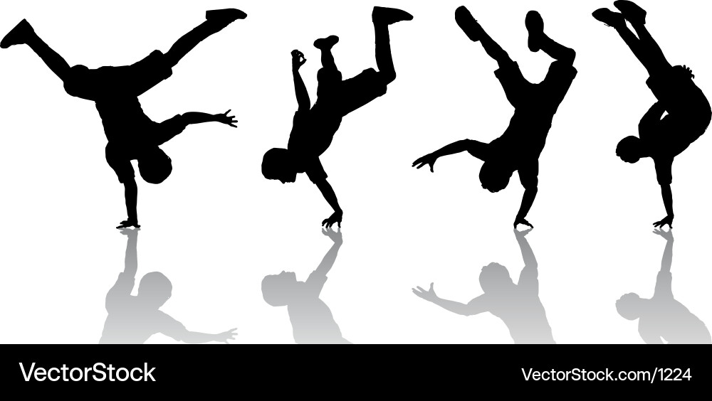 Dynamic Break Dancers in Action vector image