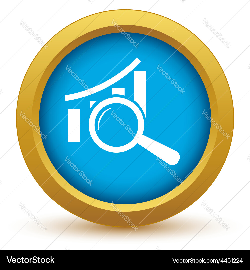 Gold graph scan icon vector image