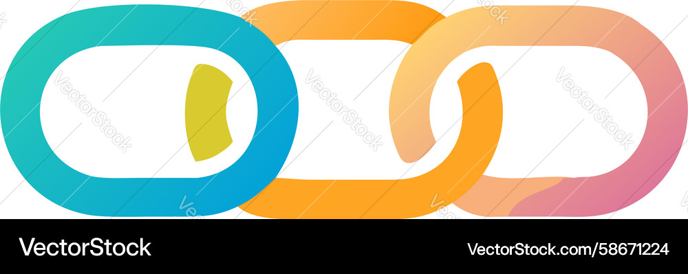 Interconnected chain links symbolizing unity Vector Image