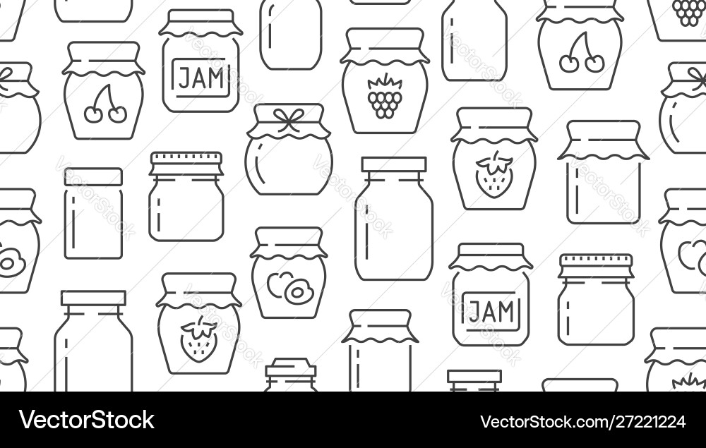 Jam seamless pattern with thin line icons Jam seamless pattern with thin line icons Vector Image