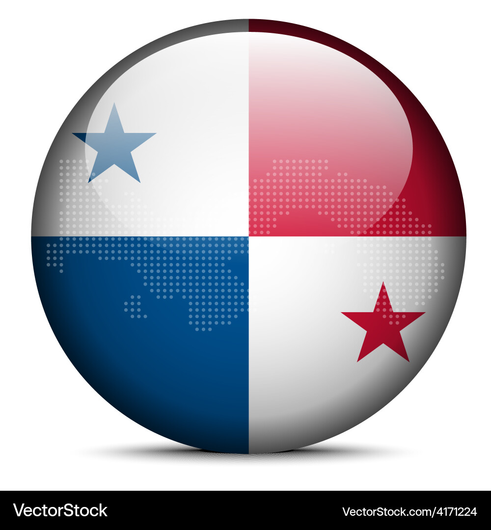 Map with dot pattern on flag button of republic vector image