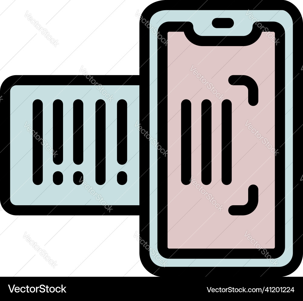Phone scan qr code icon outline mobile Phone scan qr code icon outline mobile vector image