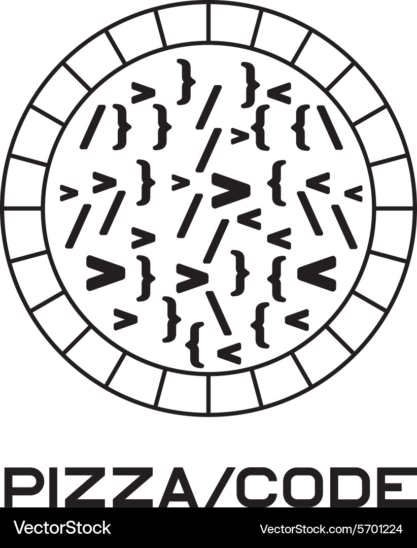 Pizza code concept design template vector image