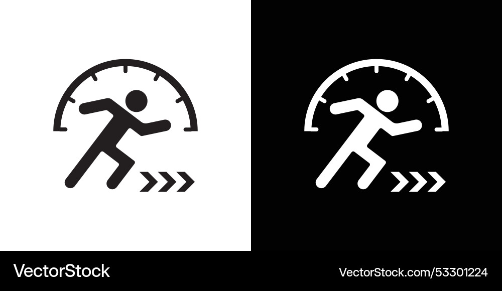 Running speed icon thin line flat Vector Image