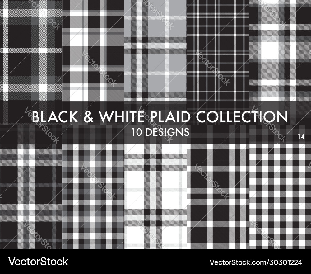 Schwarzes und weißes Plaid tartan nahtloses Muster Schwarzes und weißes Plaid tartan nahtloses Muster vektorbild
