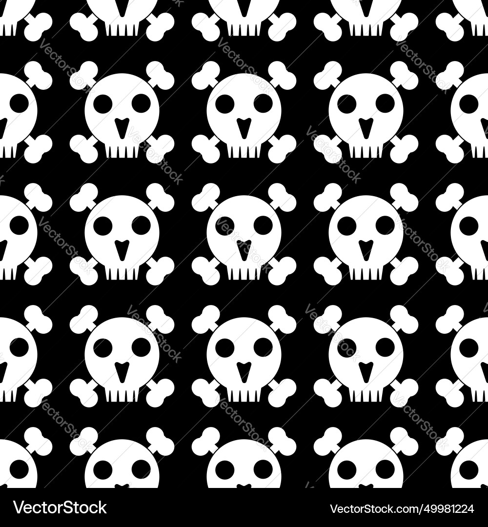 Skull and crossbones pattern background vector image