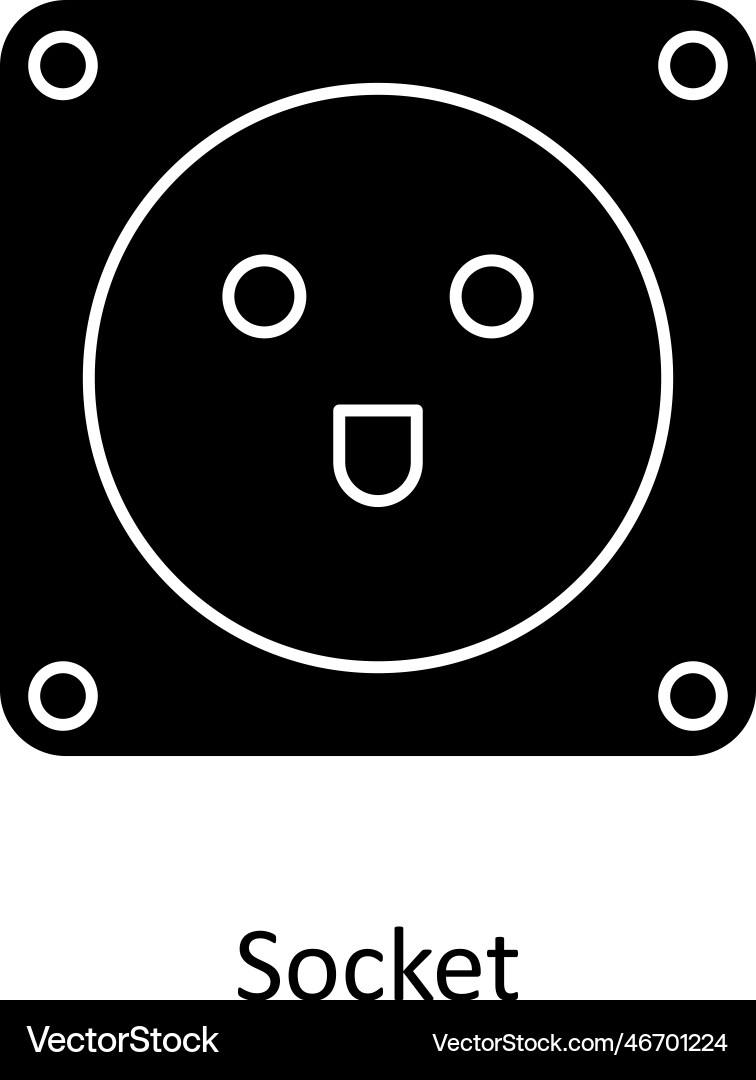Socket solid icons simple stock vector image