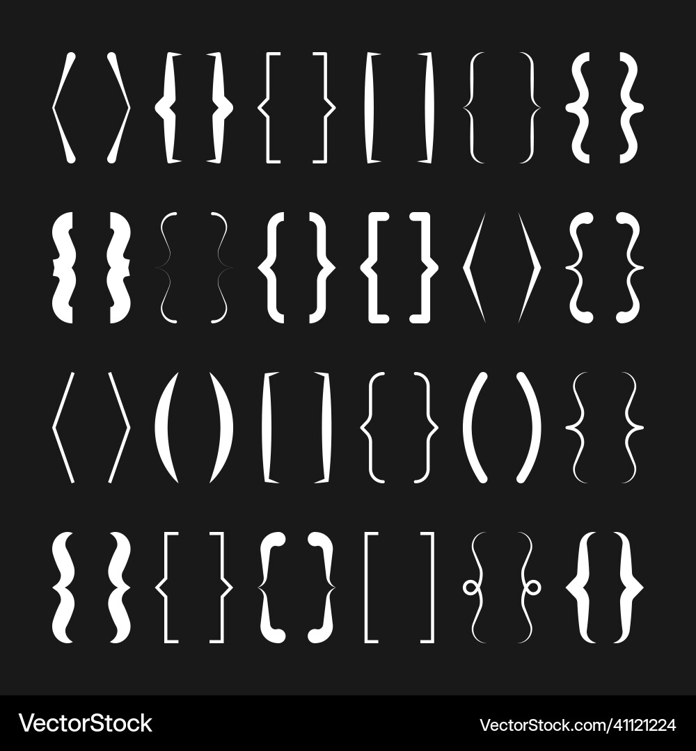Text brackets collection white quotation box Text brackets collection white quotation box vector image
