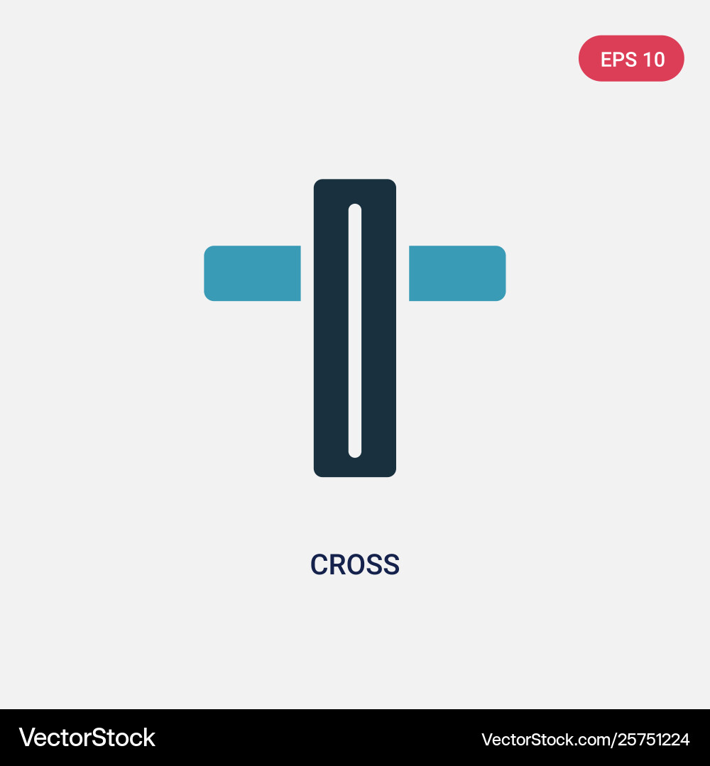 Two color cross icon from user interface concept vector image