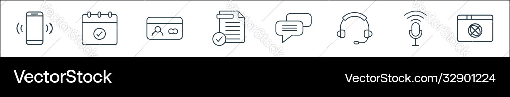 User interface line icons linear set quality User interface line icons linear set quality vector image