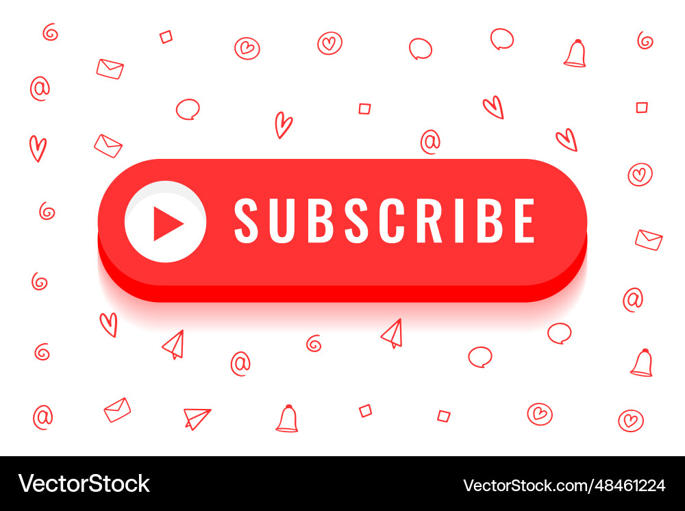 Youtube subscription buttons to add more vector image