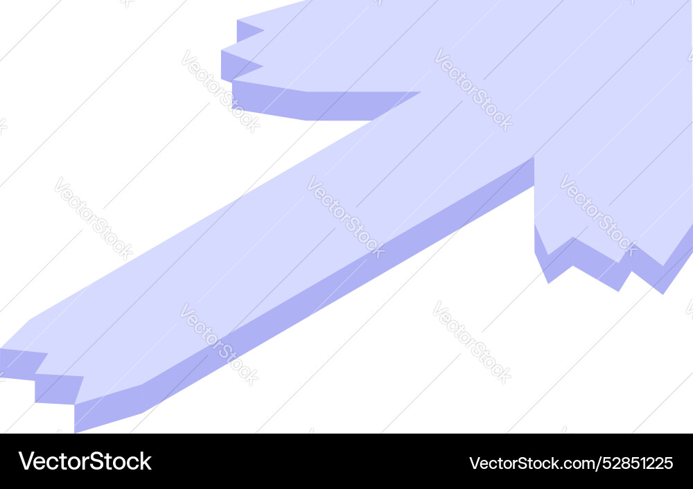 3d arrow pointing up to the right with jagged Vector Image