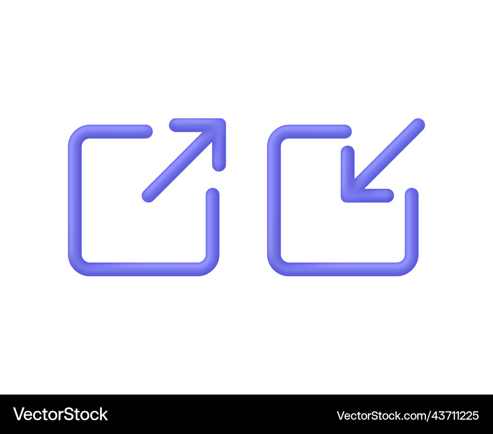 3d external link or hyperlink symbol 3d external link or hyperlink symbol vector image