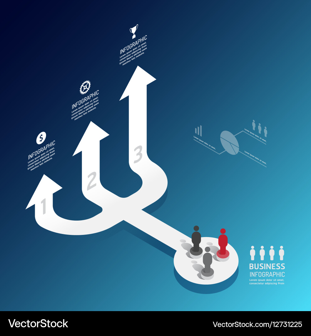 Business data process chart abstract elements vector image