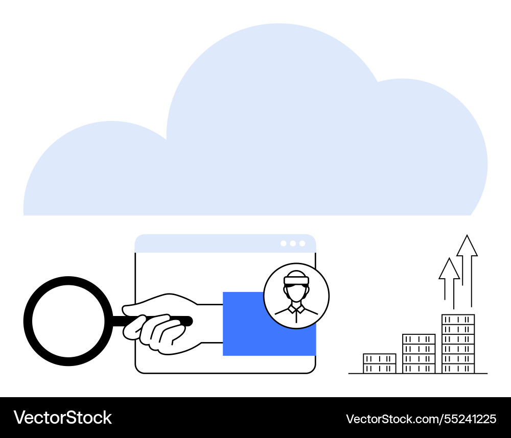 Cloud-based data analysis with focus on user Cloud-based data analysis with focus on user vector image