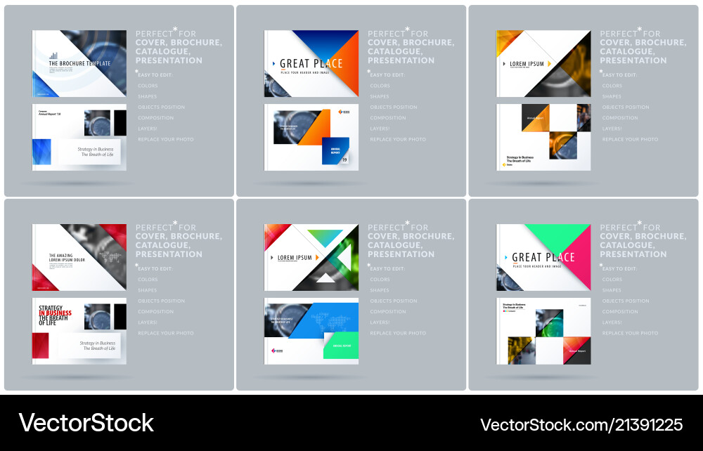 Colorful Triangle Presentation Template Vector Image