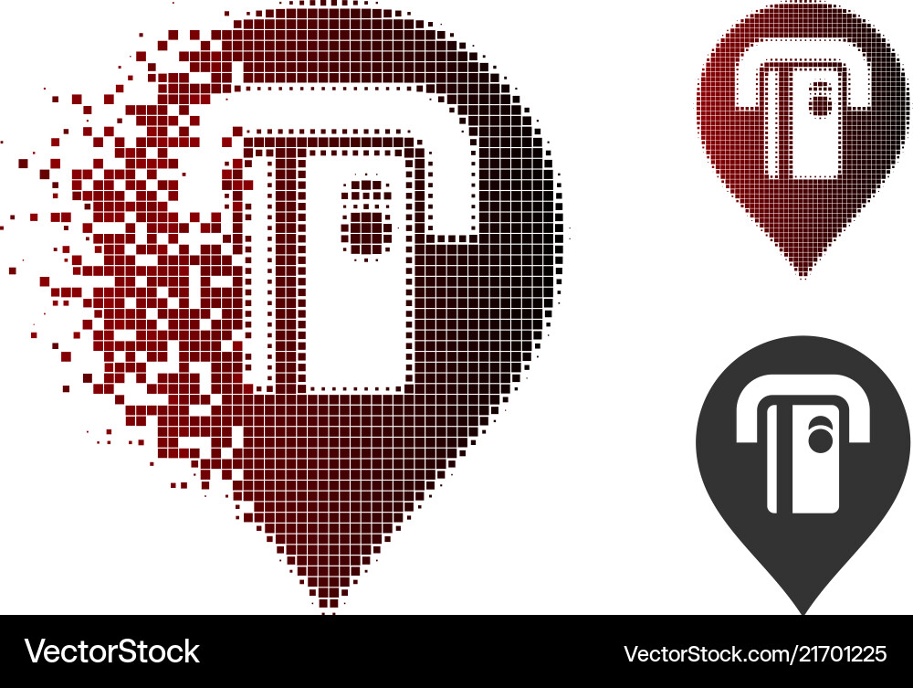 Destructed pixelated halftone atm machine pointer Destructed pixelated halftone atm machine pointer vector image