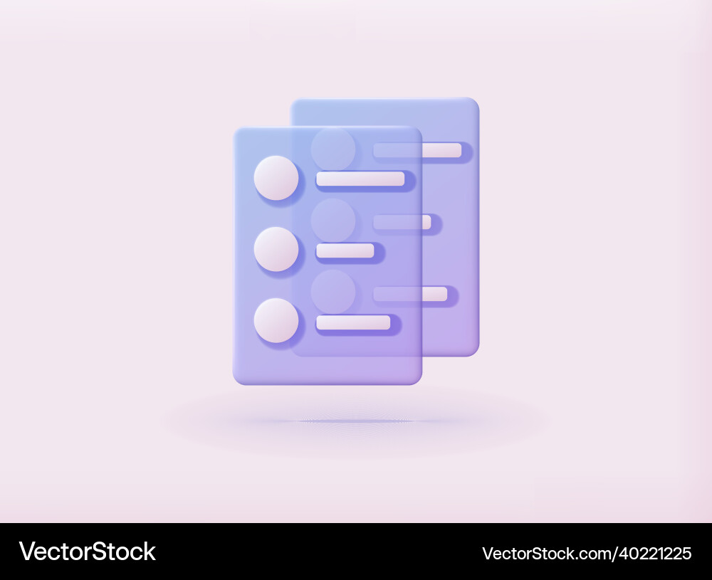 Document icon 3d web Document icon 3d web vector image
