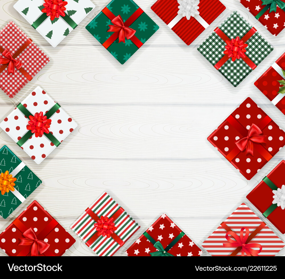 Festliche Weihnachtsboxen Hintergrund Vektorbild