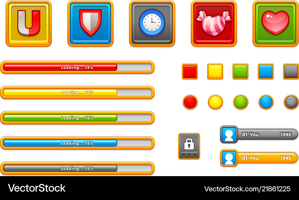 Game user interface templates Vector Image