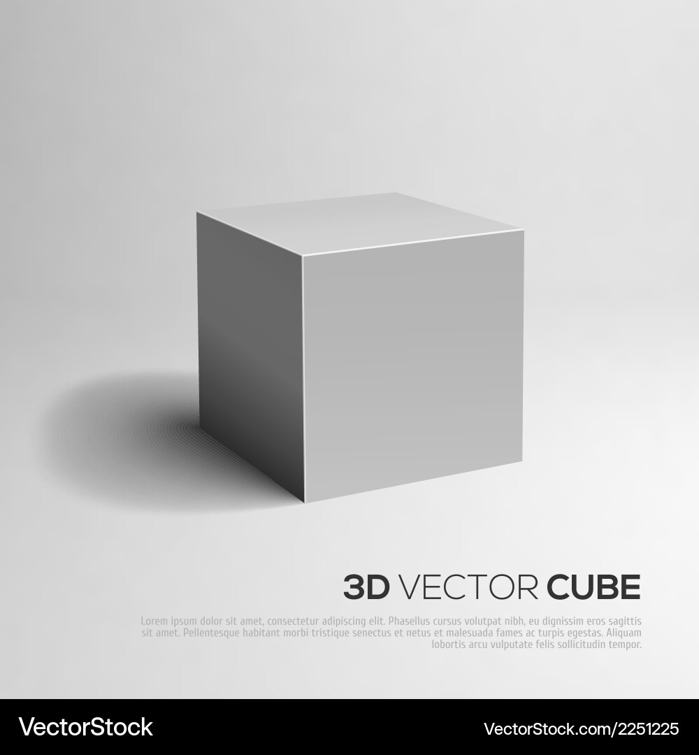 Modern 3D Cube - Abstract Shape vector image