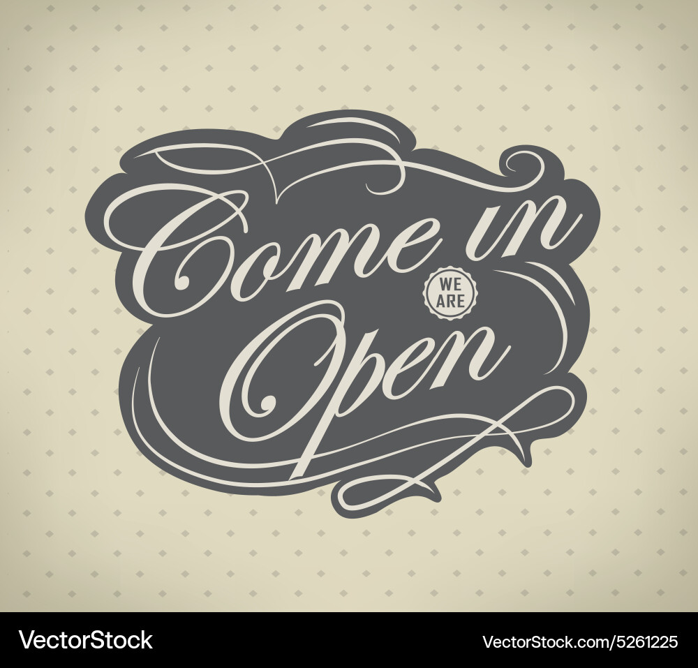 Open vintage retro sign vector image