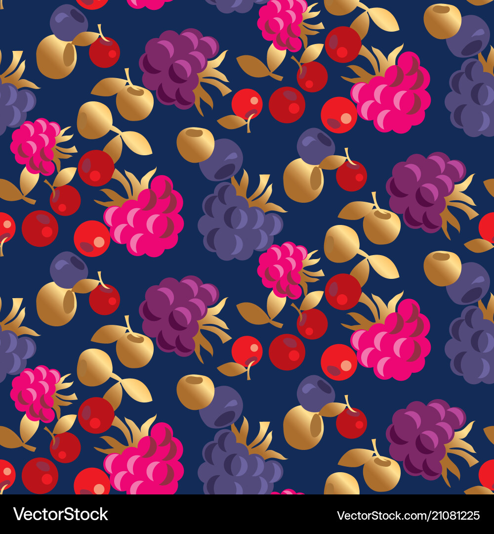 Raspberry and cranberry seamless pattern Vector Image