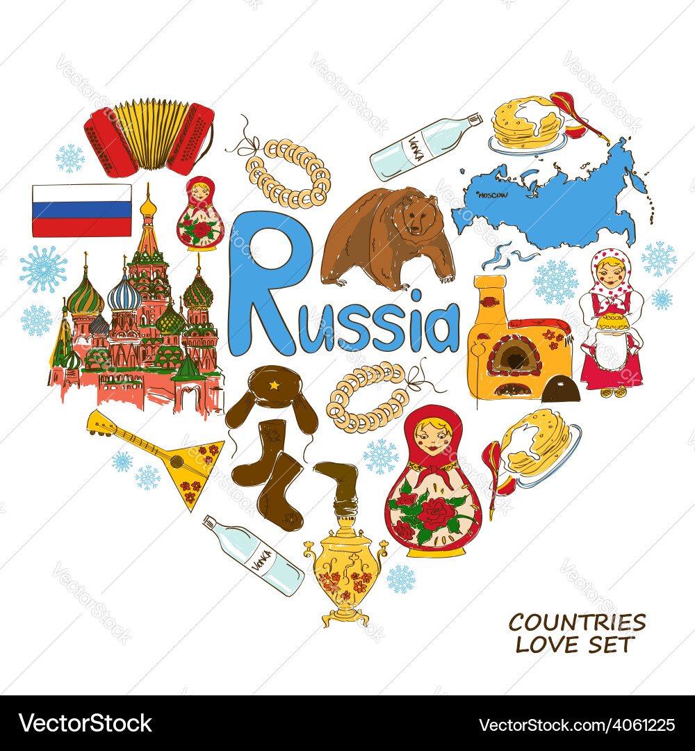 Russische Ikonen und Symbole Vektorbild