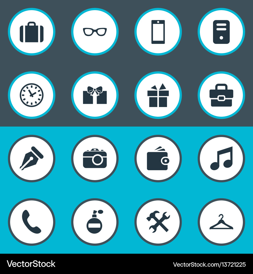 Set of simple icons element vector image