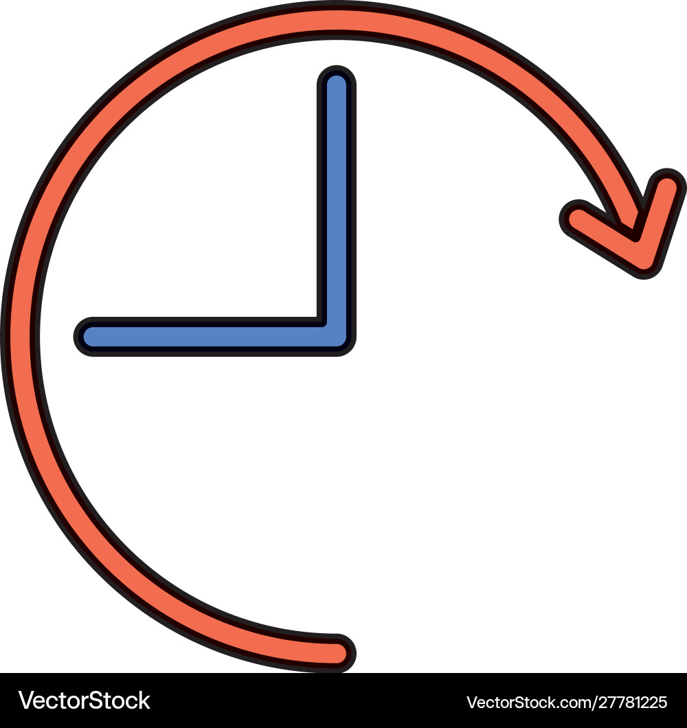Time clock with arrow around vector image