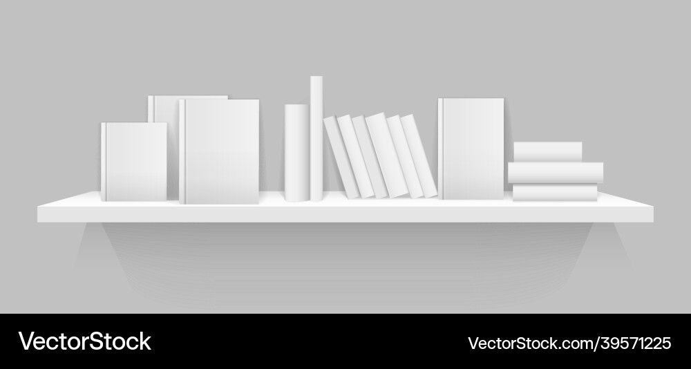 White 3d bookshelf