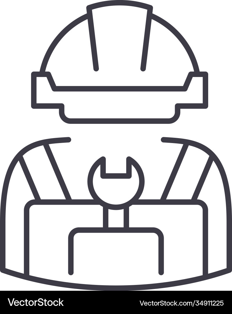 Work automation icon linear isolated Vector Image