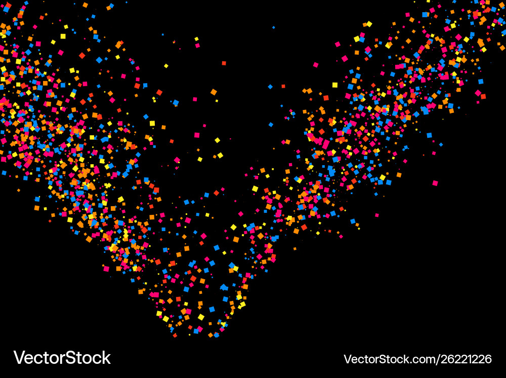 Colorful explosion confetti colored grainy Colorful explosion confetti colored grainy vector image