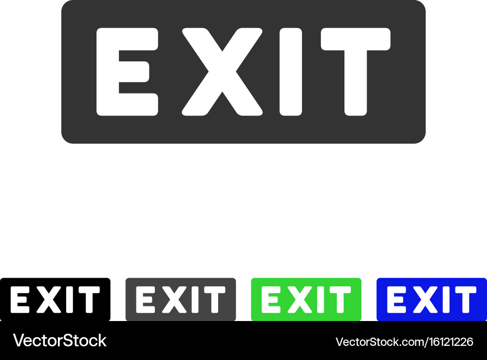 Exit Label Flat Icon Vector Image
