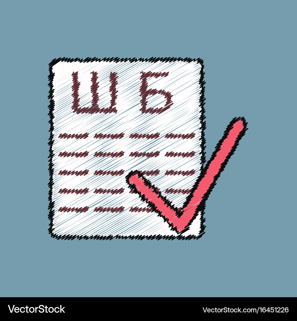 Flat shading style icon eye test with check mark vector image