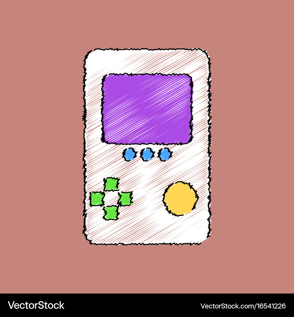 Flat shading style icon tetris portable game vector image