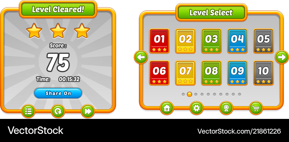 Game user interface templates Vector Image