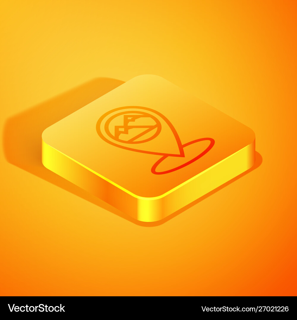 Isometric line map pointer with mountain icon Isometric line map pointer with mountain icon vector image