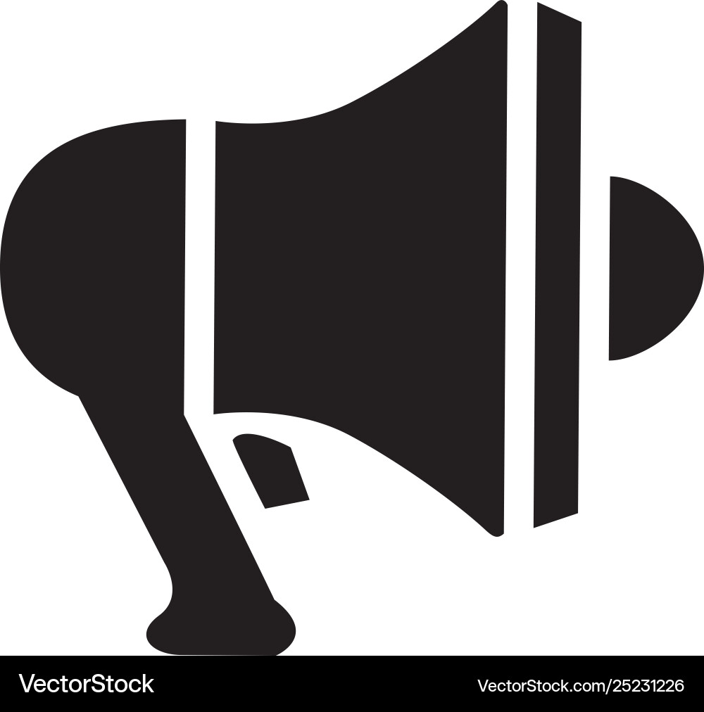 Megaphone icon in flat style for app ui websites vector image