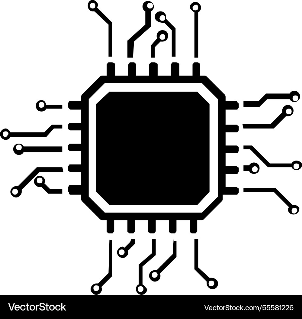 Microprocessor flat web icon concept Microprocessor flat web icon concept vector image