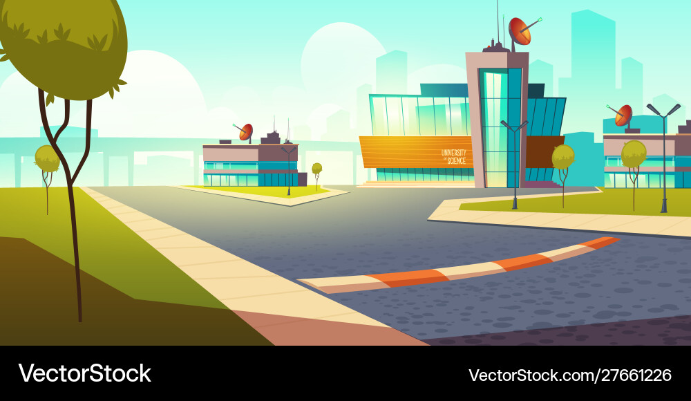 Modern University Science Campus Vector Image