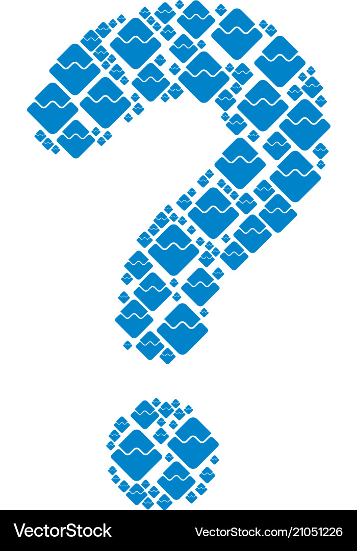 Question mark shape of waves currency icons Question mark shape of waves currency icons vector image