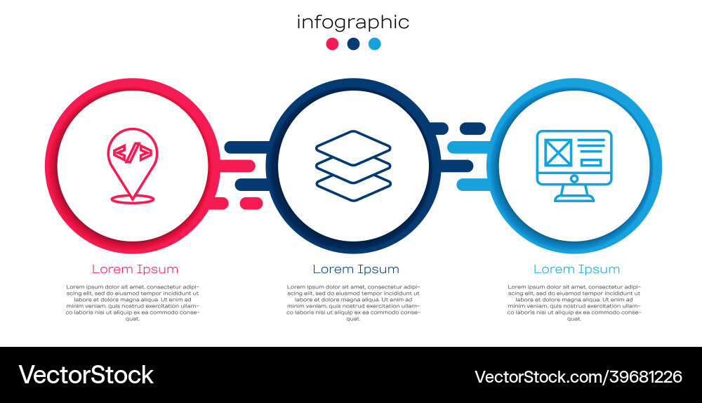 Set line front end development layers and ui Set line front end development layers and ui vector image