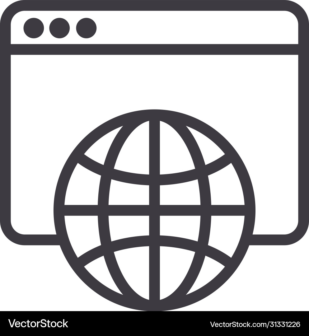 Template with sphere browser line style Vector Image