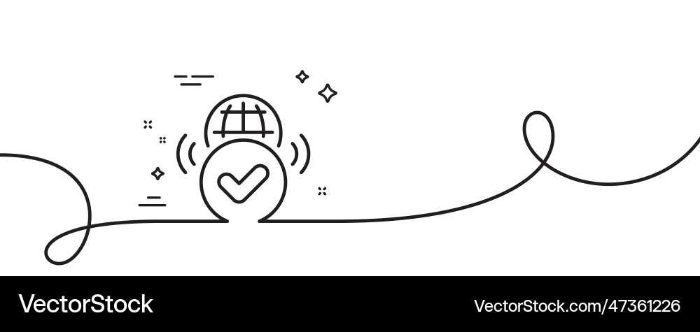 Verified internet line icon approved web access Vector Image