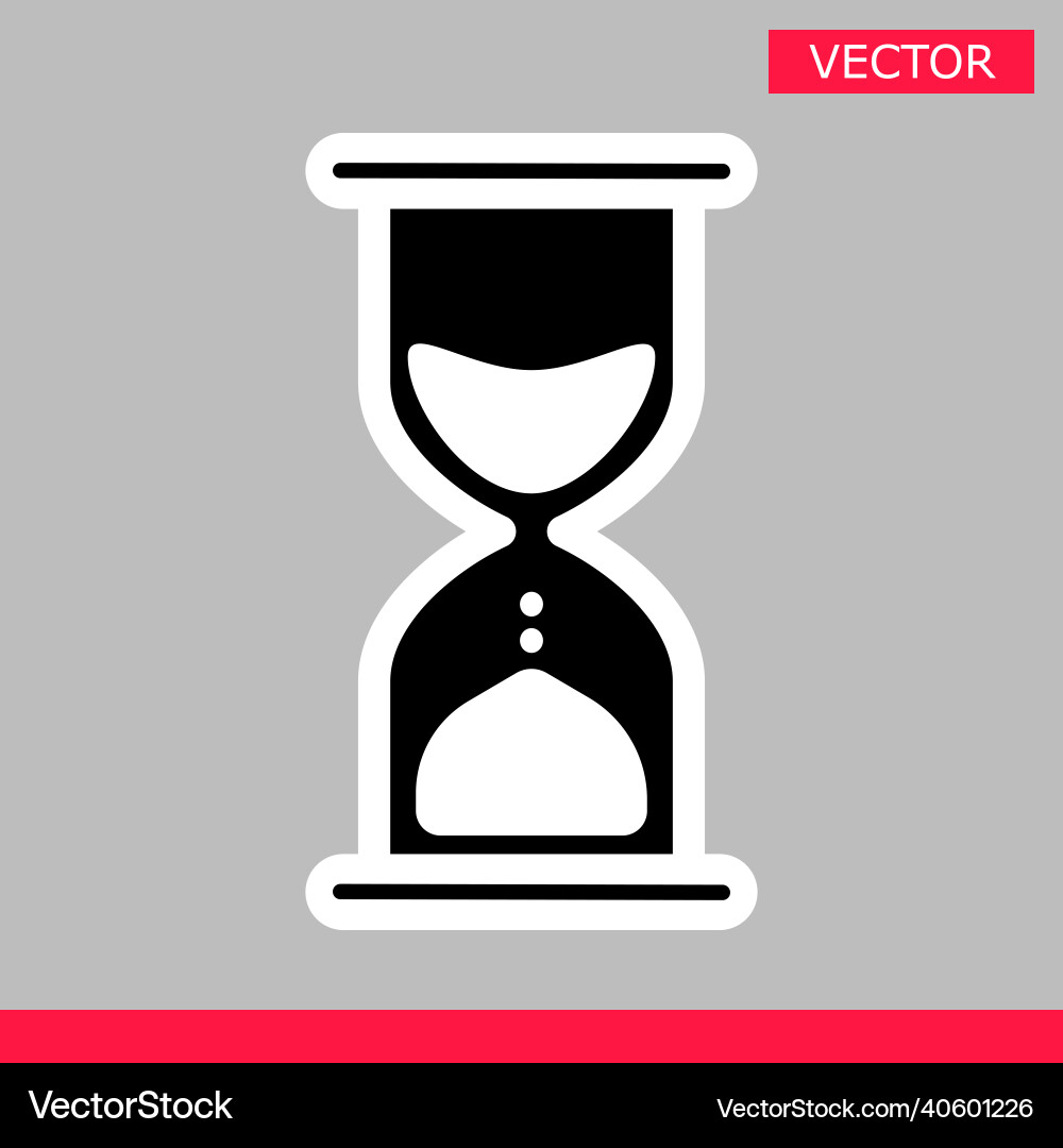 White hourglass loading clock cursor icon sign White hourglass loading clock cursor icon sign Vector Image