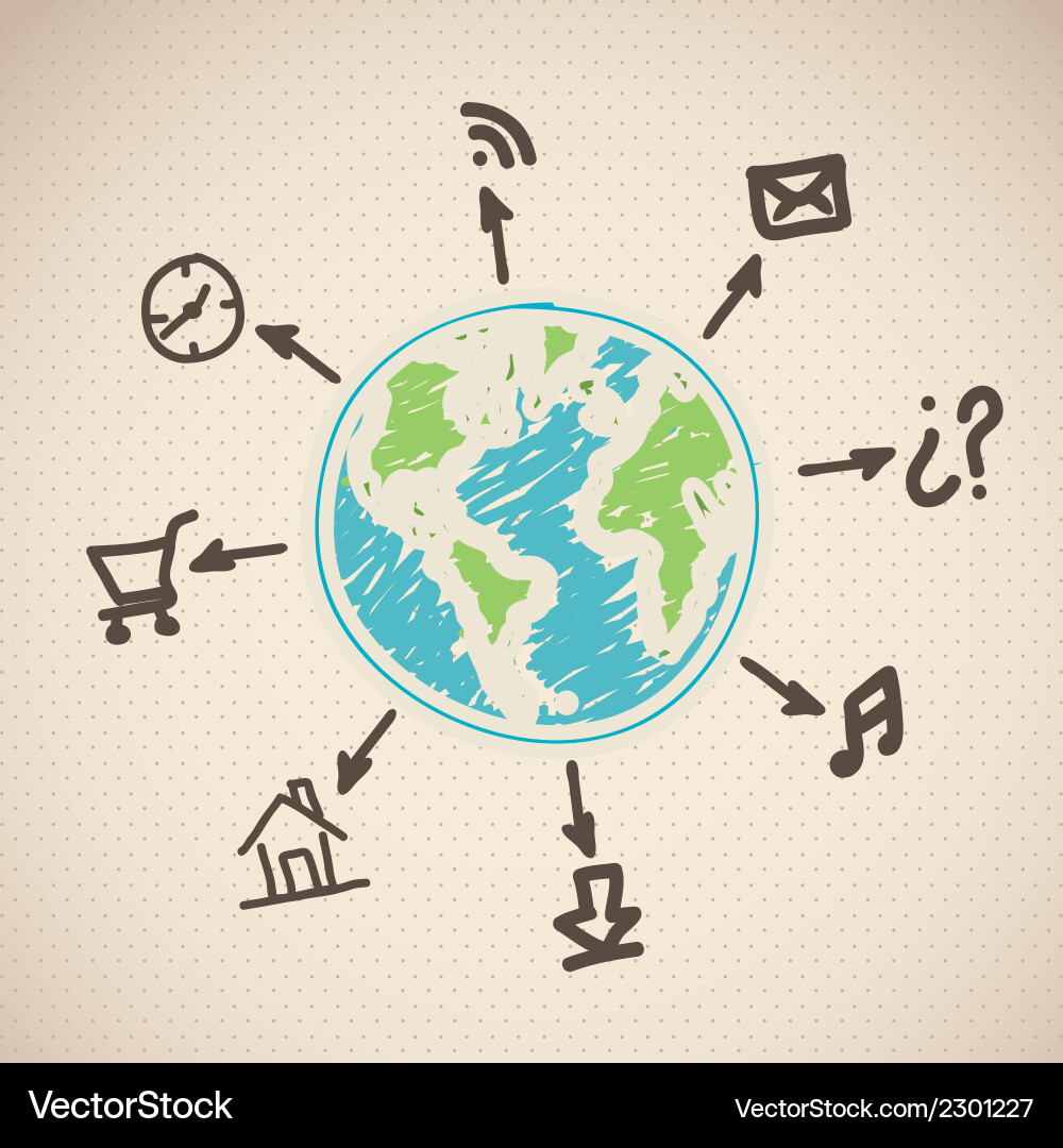 Cloud computers and communications technology vector image