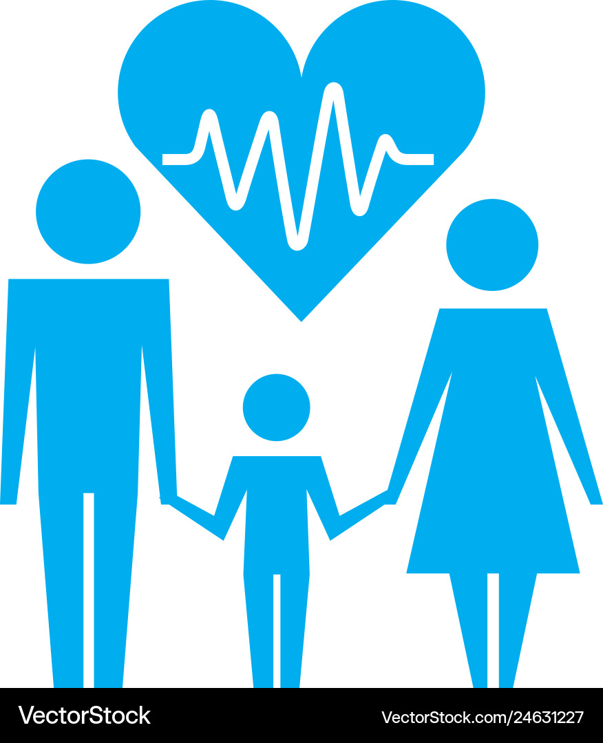 Familie und medizinische Herzschlag Gesundheitspiktograph Familie und medizinische Herzschlag Gesundheitspiktograph vektorbild