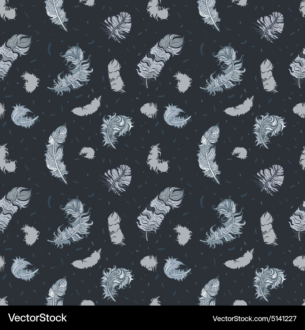 Feathers seamless pattern vector image
